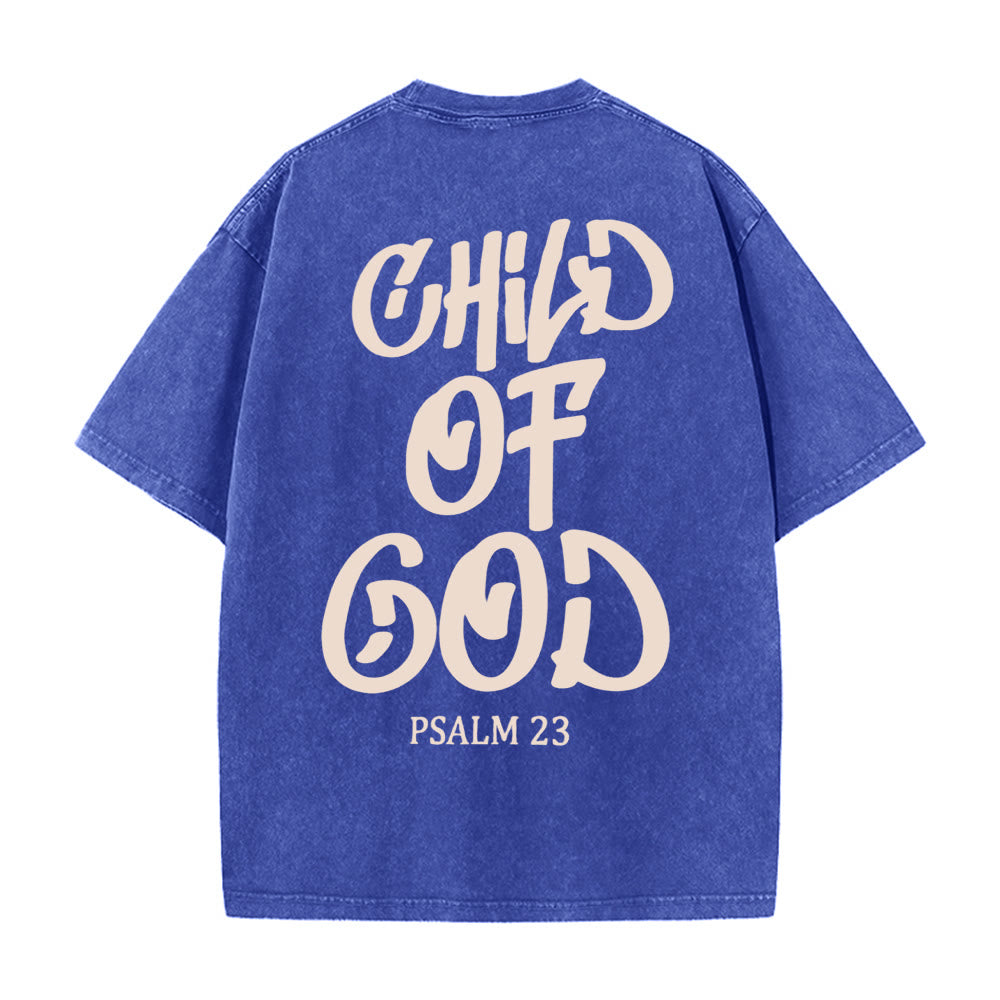 Christianartworkshop Chic Spiritual Child of God Psalm 23 Unisex Washed T-Shirt