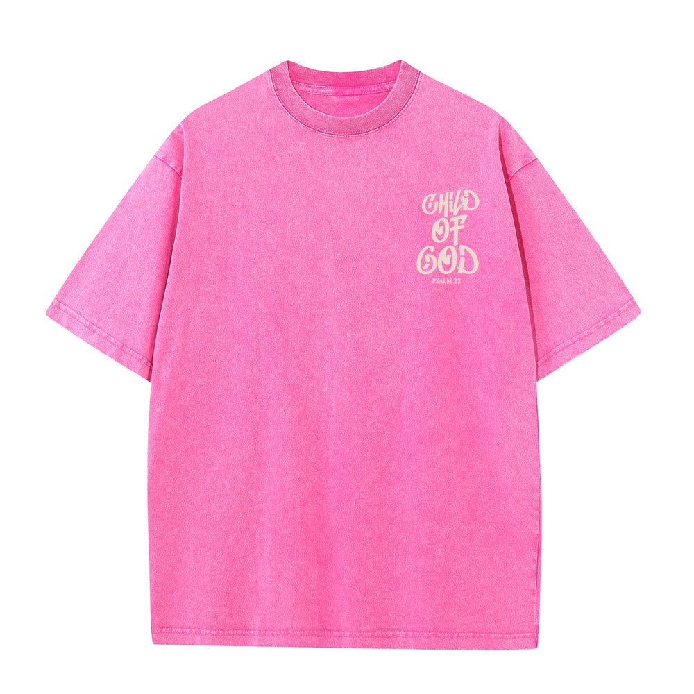 Christianartworkshop Chic Spiritual Child of God Psalm 23 Unisex Washed T-Shirt