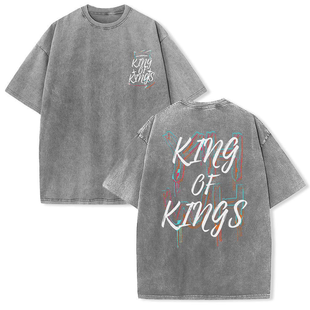 Christianartworkshop King Of Kings Unisex Washed T-shirt