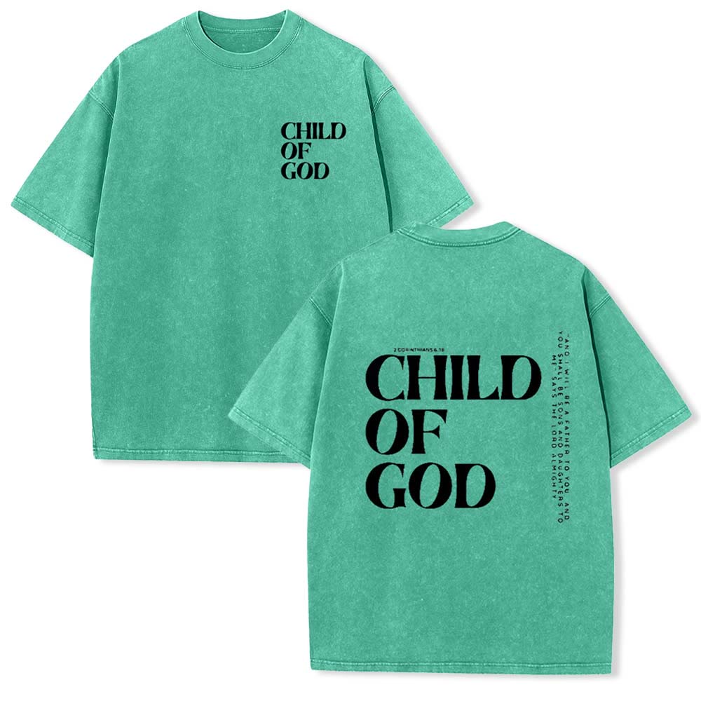 Christianartworkshop Child of God Graphic Unisex Washed T-Shirt