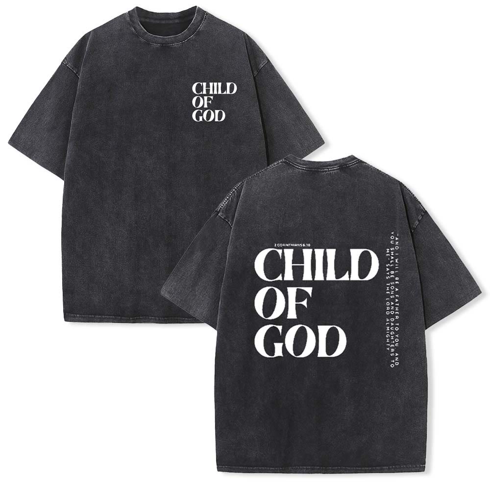Christianartworkshop Child of God Graphic Unisex Washed T-Shirt