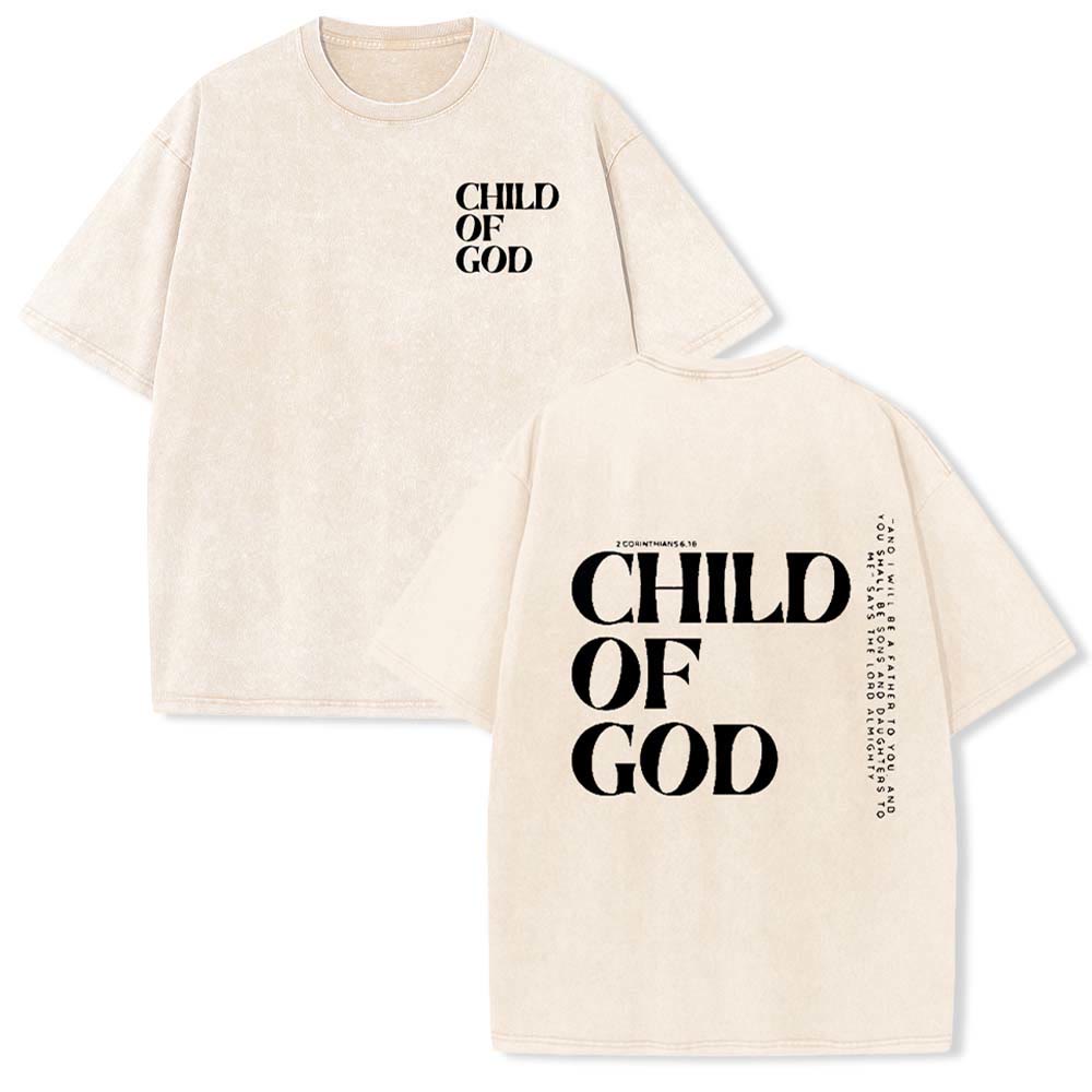 Christianartworkshop Child of God Graphic Unisex Washed T-Shirt