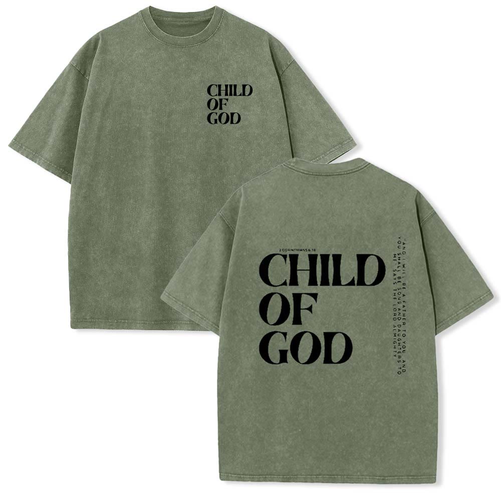 Christianartworkshop Child of God Graphic Unisex Washed T-Shirt