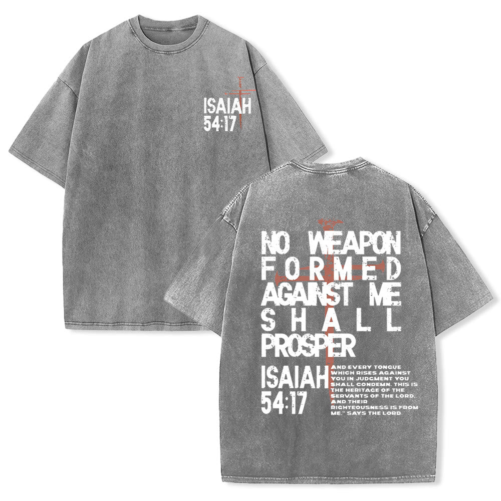 Christianartworkshop No Weapon Formed Against Me Graphic Unisex Washed T-Shirt