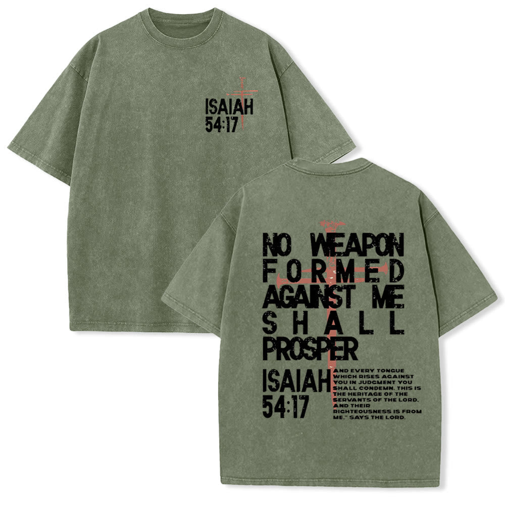 Christianartworkshop No Weapon Formed Against Me Graphic Unisex Washed T-Shirt
