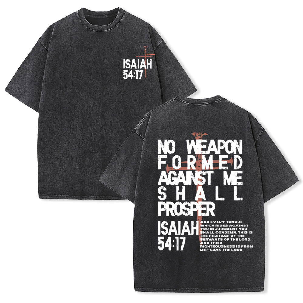 Christianartworkshop No Weapon Formed Against Me Graphic Unisex Washed T-Shirt