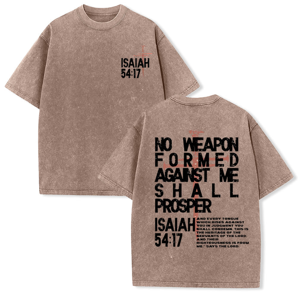Christianartworkshop No Weapon Formed Against Me Graphic Unisex Washed T-Shirt