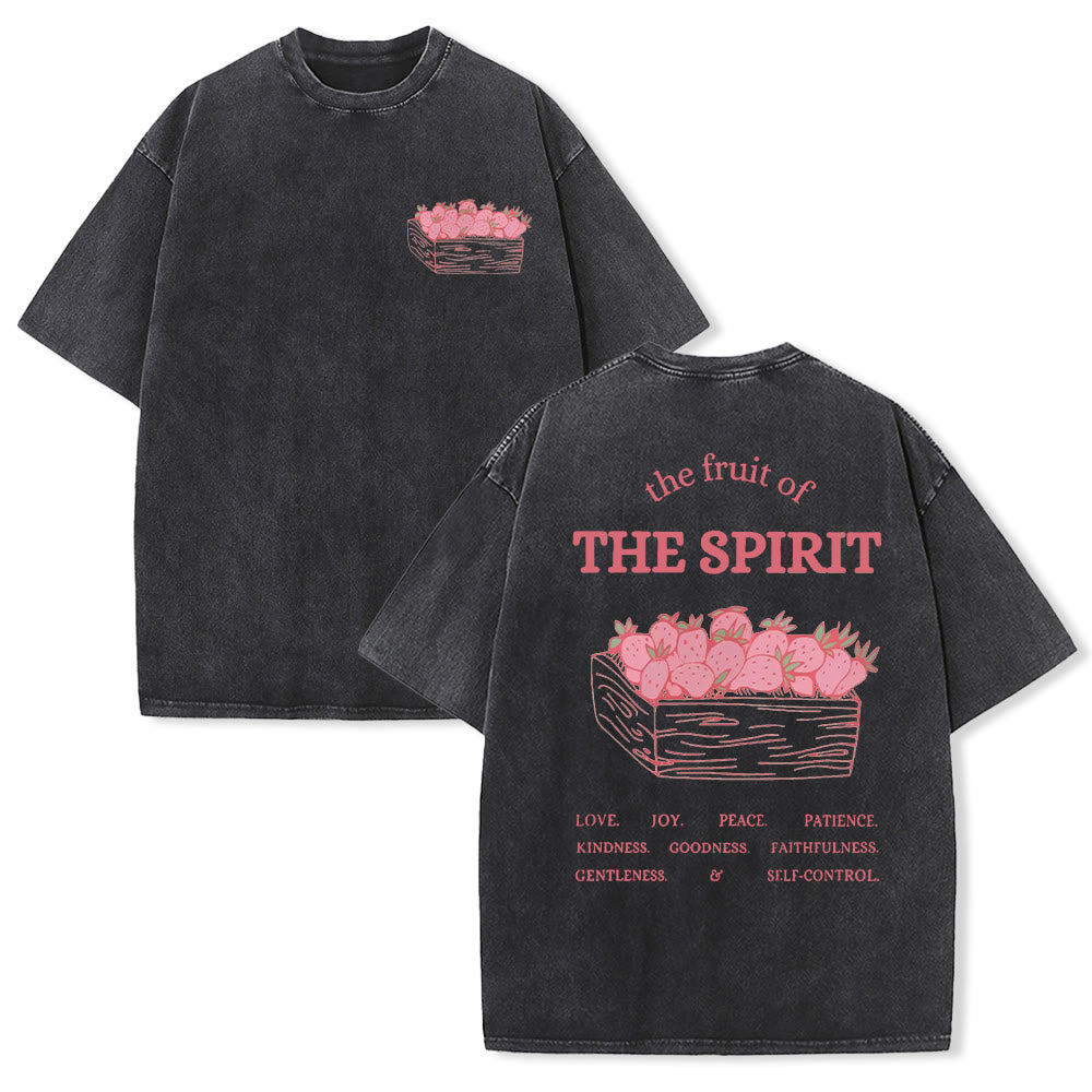 Christianartworkshop Fruit Of The Spirit Unisex Washed T-Shirt