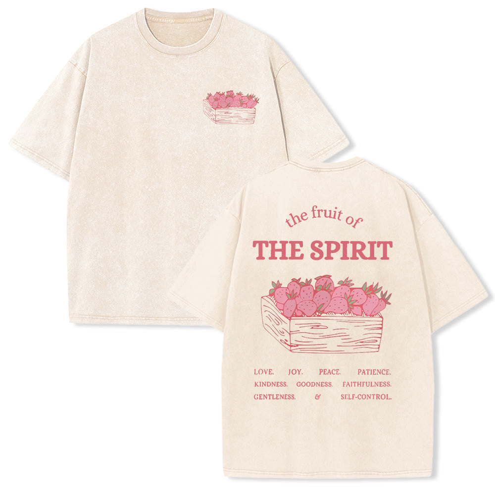 Christianartworkshop Fruit Of The Spirit Unisex Washed T-Shirt