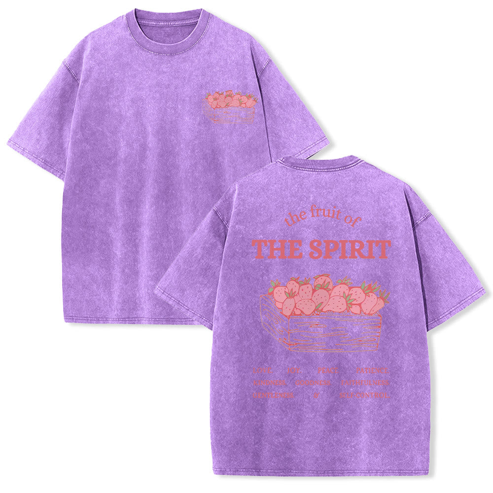 Christianartworkshop Fruit Of The Spirit Unisex Washed T-Shirt