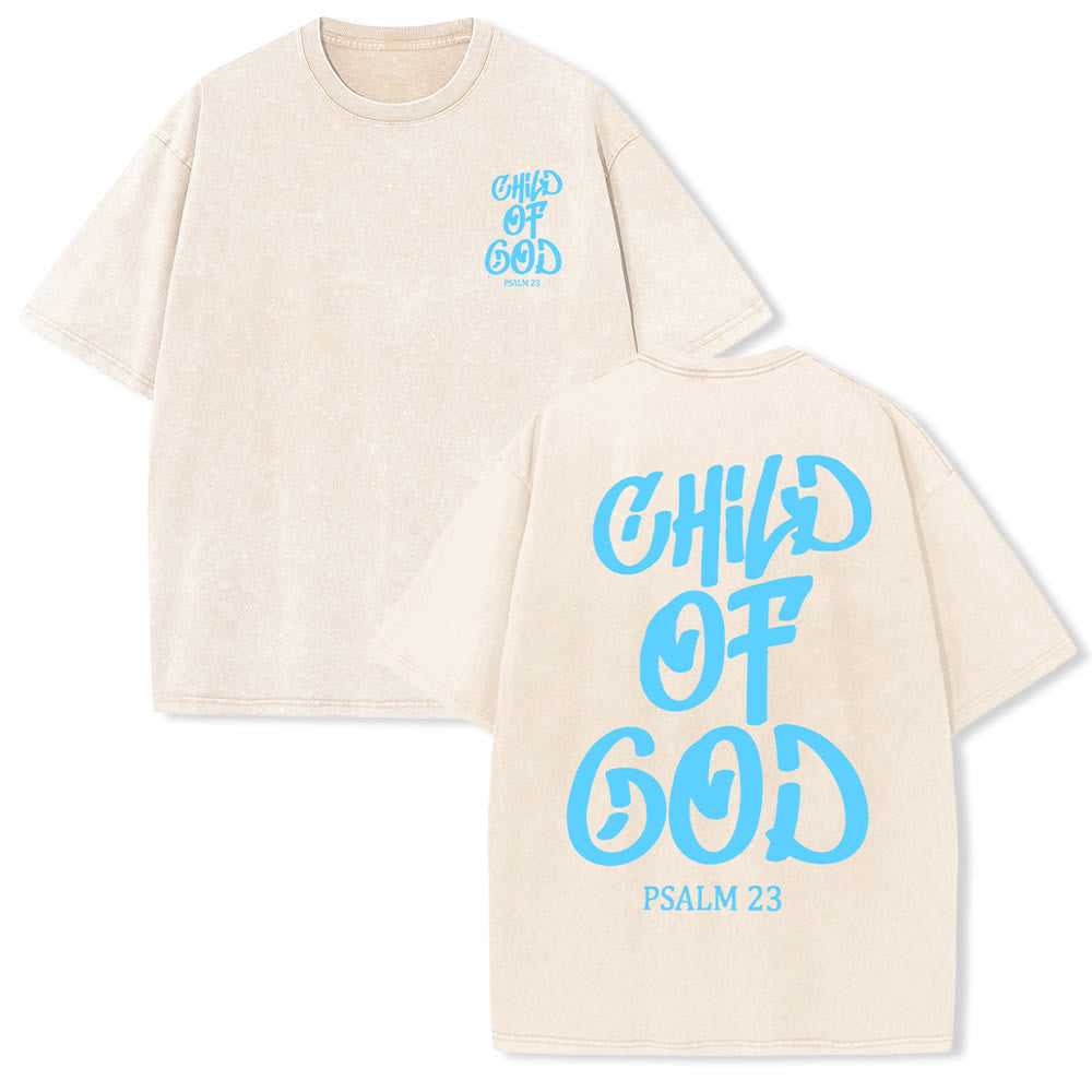 Christianartworkshop Chic Spiritual Child of God Psalm 23 Unisex Washed T-Shirt