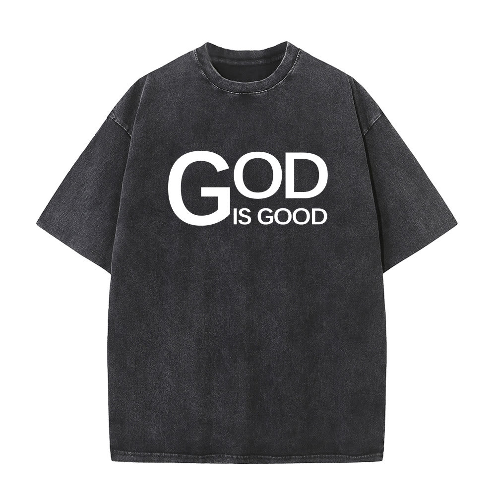 Christianartworkshop God Is Good Philippians 4:13 Cross Unisex Washed T-Shirt