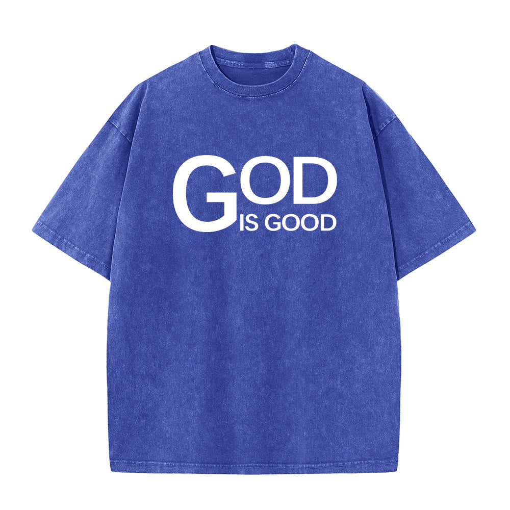 Christianartworkshop God Is Good Philippians 4:13 Cross Unisex Washed T-Shirt