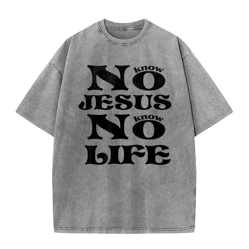 Christianartworkshop No Jesus No Life Unisex Washed T-Shirt