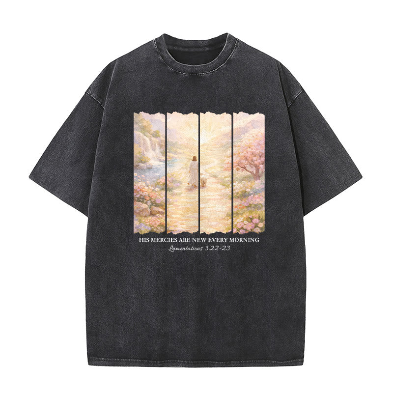 Christianartworkshop His Mercies Are New Every Morning Unisex Washed T-Shirt
