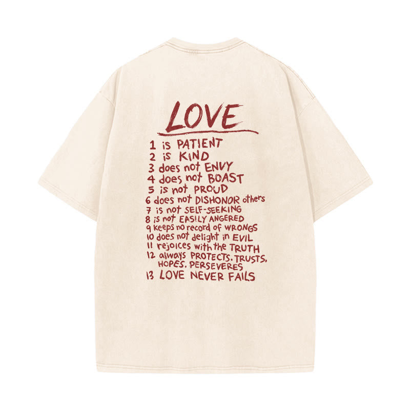 Christianartworkshop "Love Like Jesus" 1 Corinthians 13 Verse Washed Unisex T-Shirt