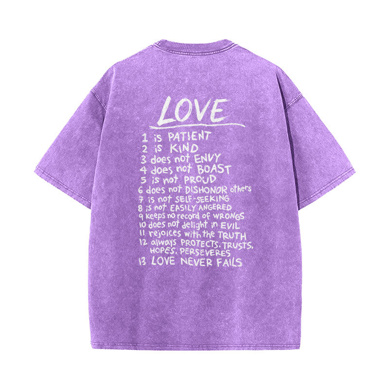 Christianartworkshop "Love Like Jesus" 1 Corinthians 13 Verse Washed Unisex T-Shirt