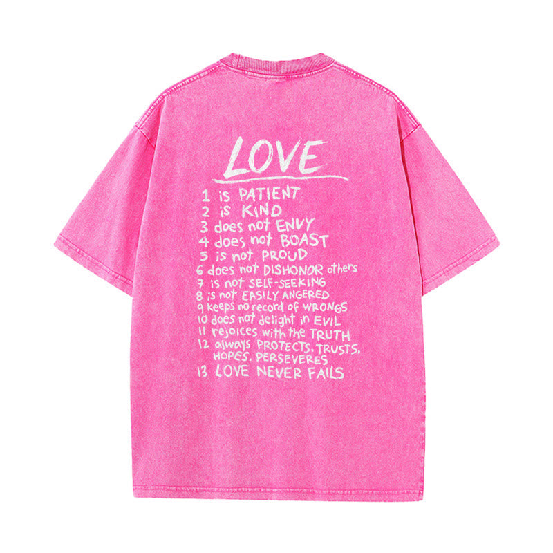 Christianartworkshop "Love Like Jesus" 1 Corinthians 13 Verse Washed Unisex T-Shirt