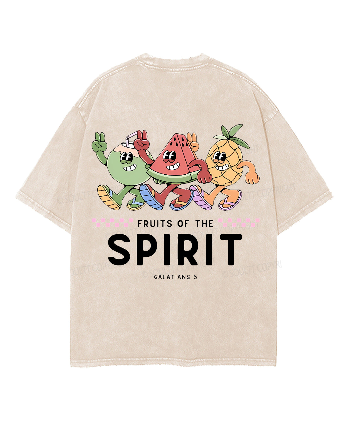 Fruit Of The Spirit Double Sided Unisex Washed Christian T-shirt