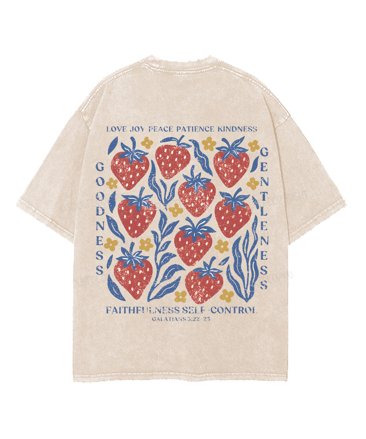 Fruit Of The Spirit Double Sided Unisex Washed Christian T-shirt