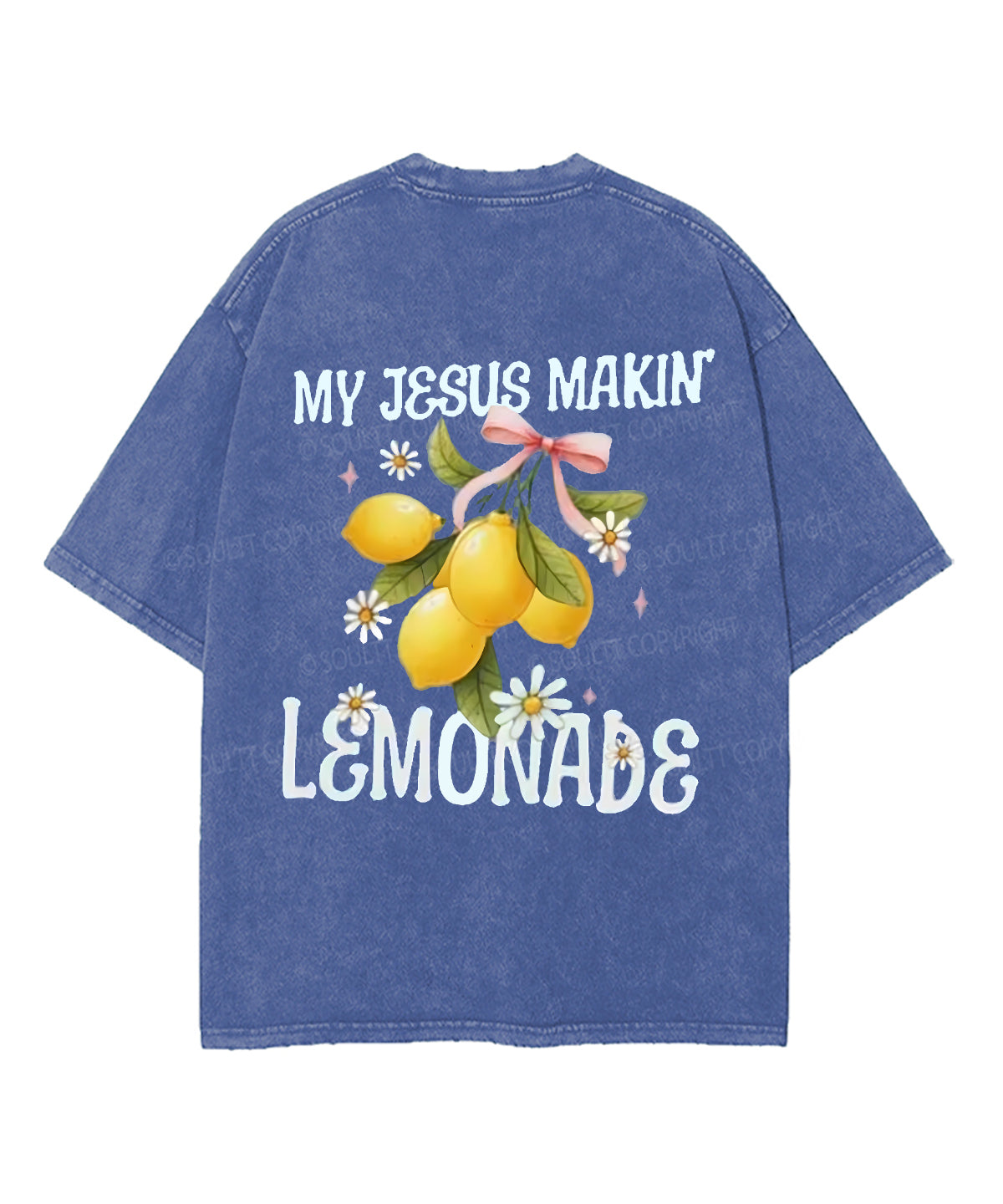 Jesus Making Lemonade Double Sided Unisex Washed Christian T-shirt