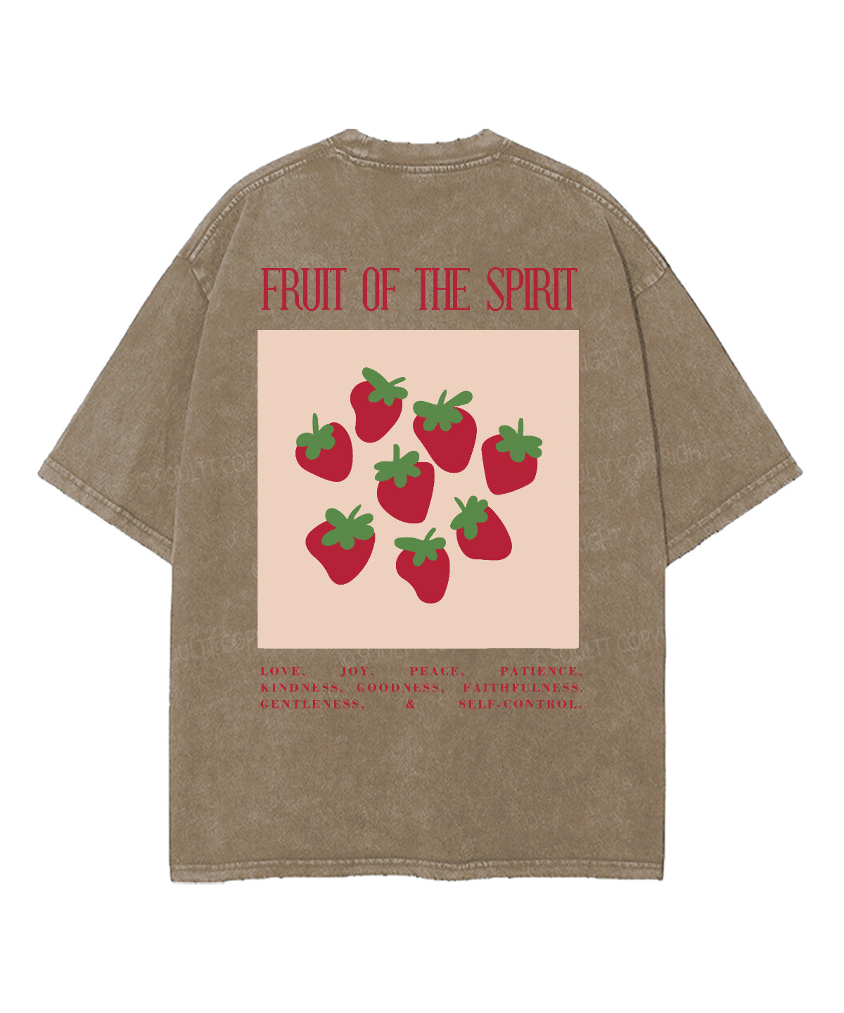 Fruit Of The Spirit Double Sided Washed Christian T-shirt