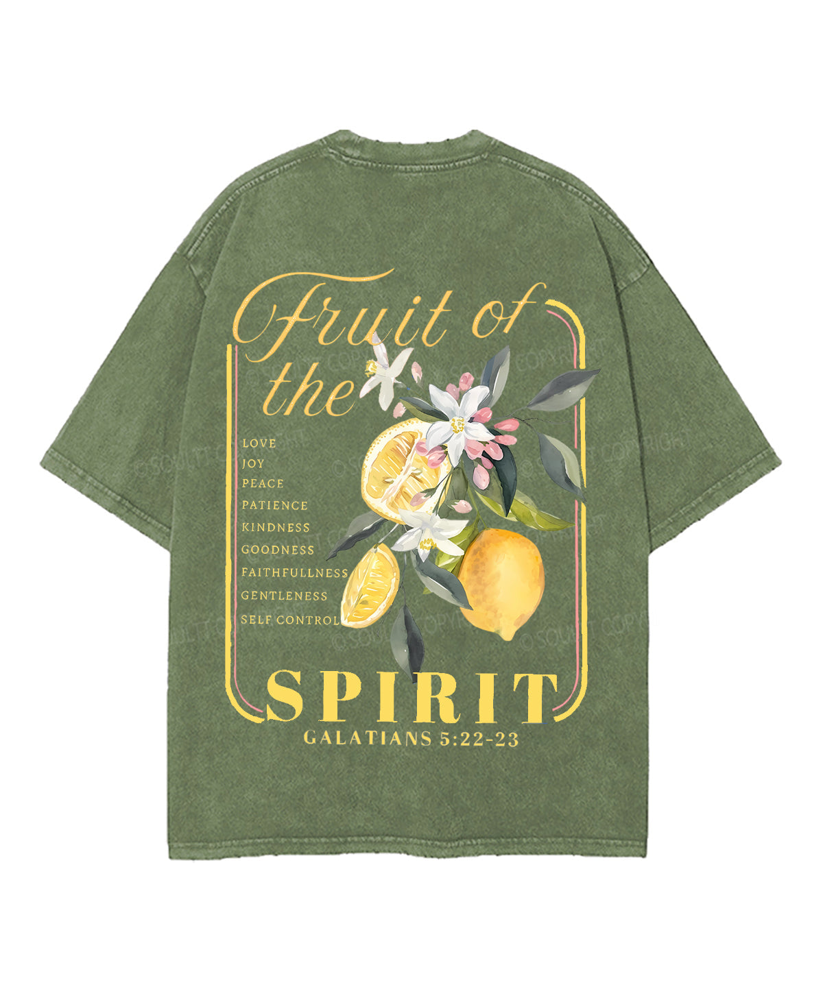 Fruit Of The Spirit Double Sided Unisex Washed Christian T-shirt