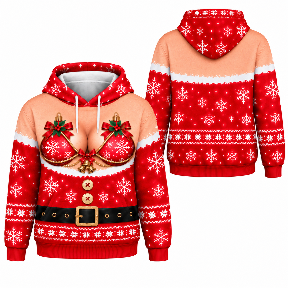 Funny Christmas Hoodie & Leggings Set – Festive Snowflake Outfit