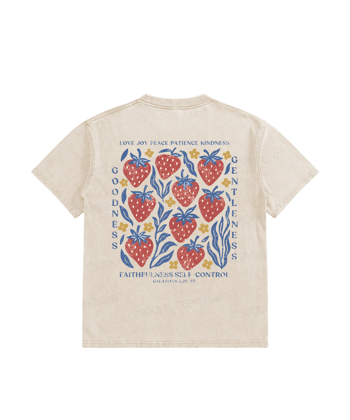 Kids Fruit Of The Spirit Double Sided Washed Christian T-shirt