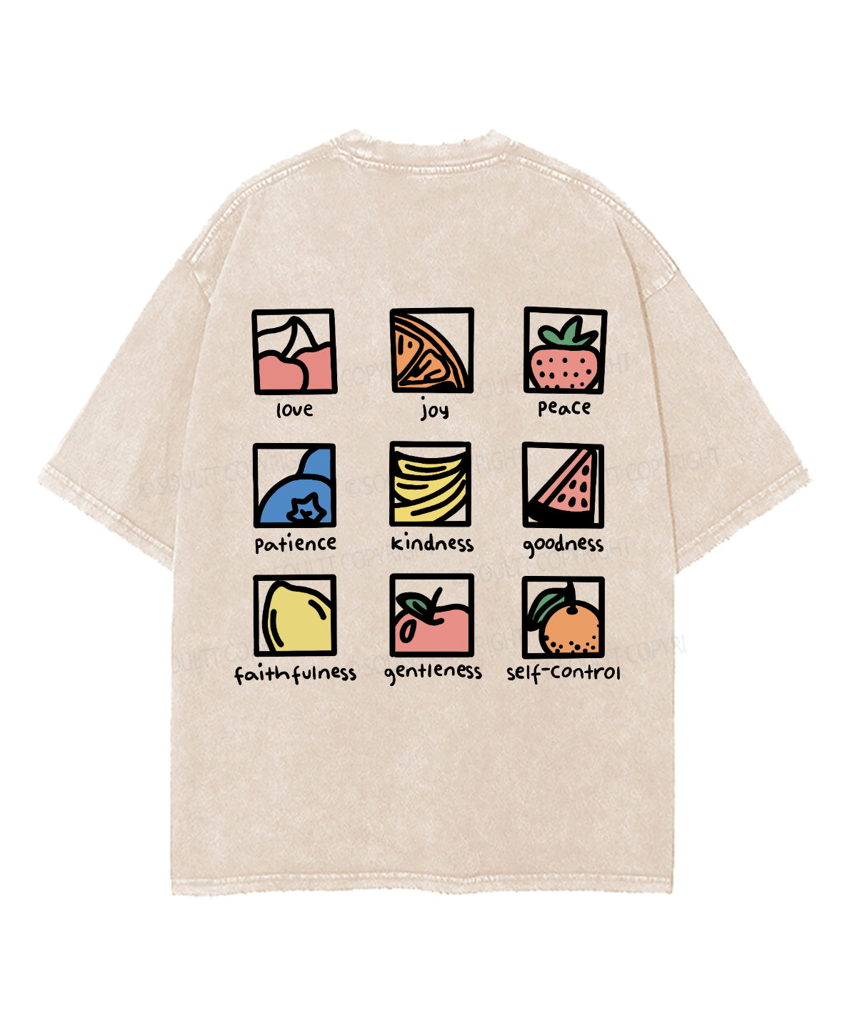 Fruit Of The Spirit Double Sided Washed Christian T-shirt