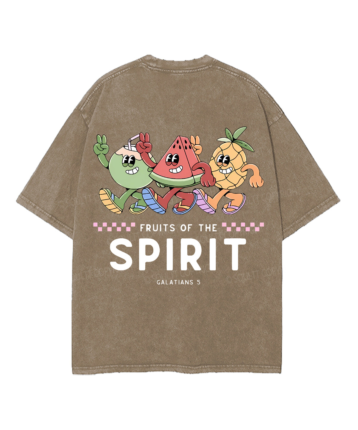 Fruit Of The Spirit Double Sided Unisex Washed Christian T-shirt