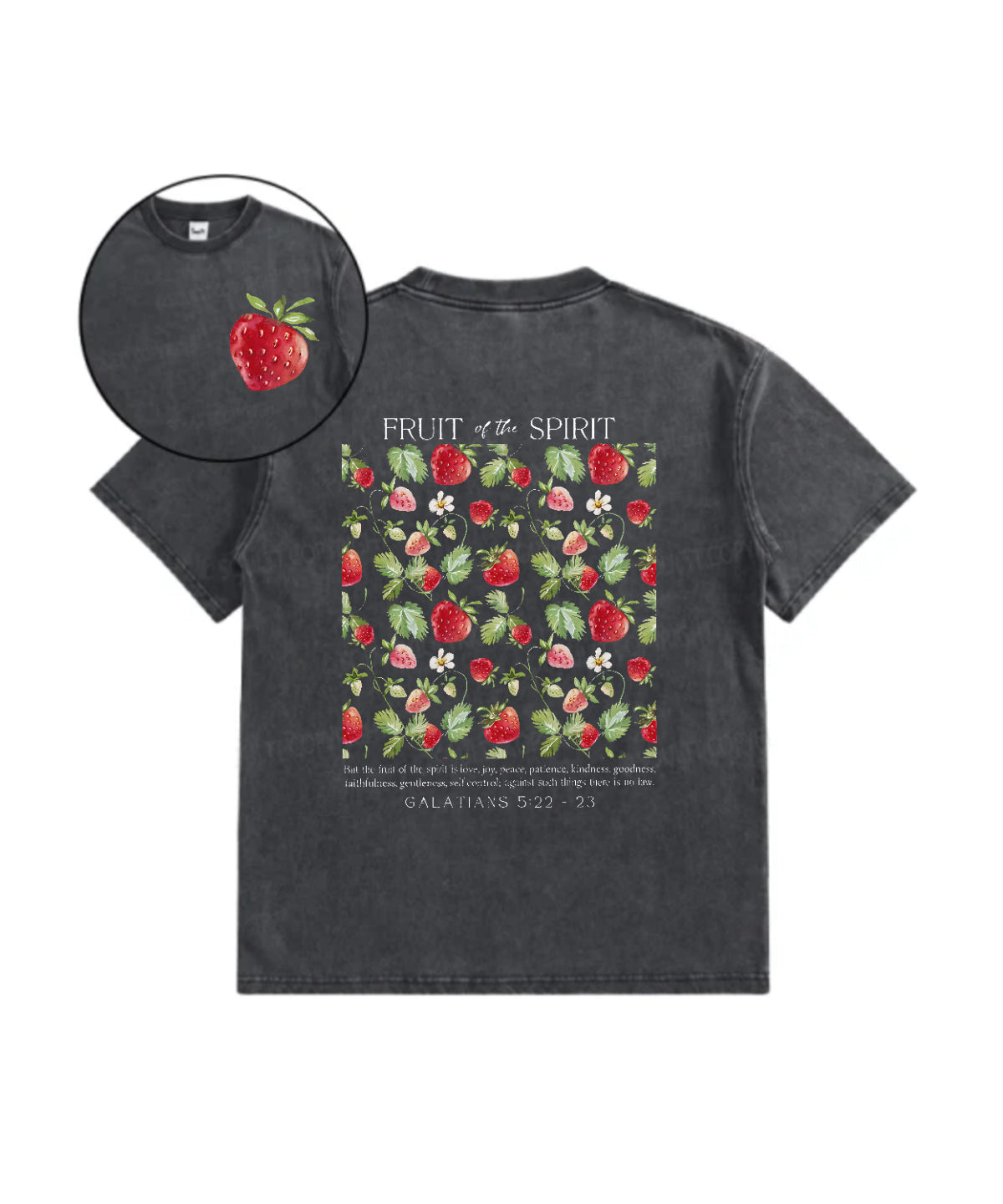 Kids Fruit of the Spirit Double Sided Washed Christian T-shirt