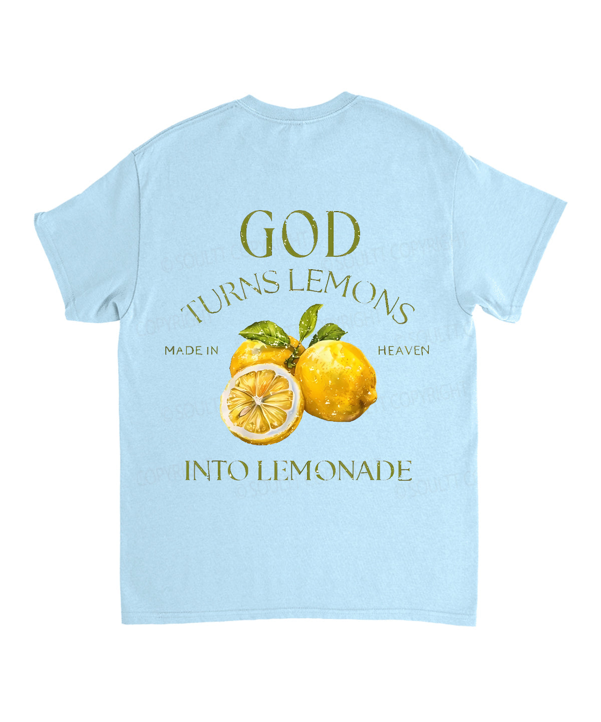 God Turns Lemons Double Sided Unisex Cotton Christian T-Shirt