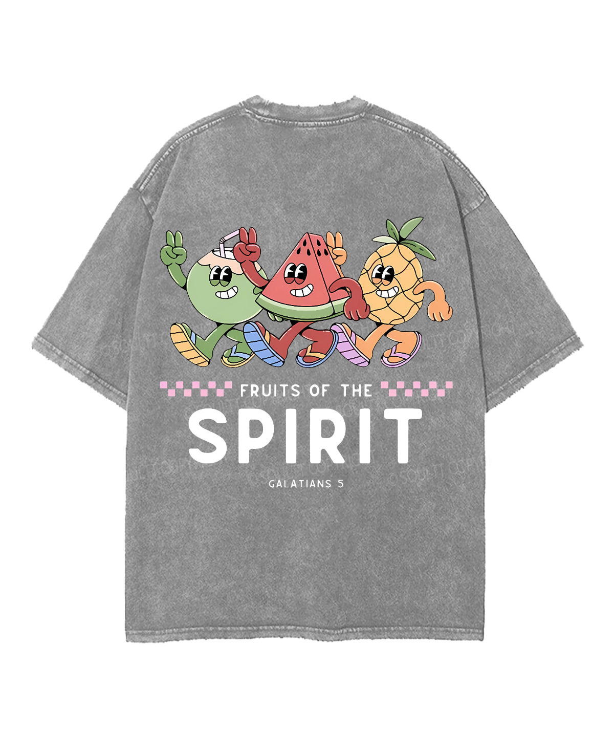 Fruit Of The Spirit Double Sided Unisex Washed Christian T-shirt