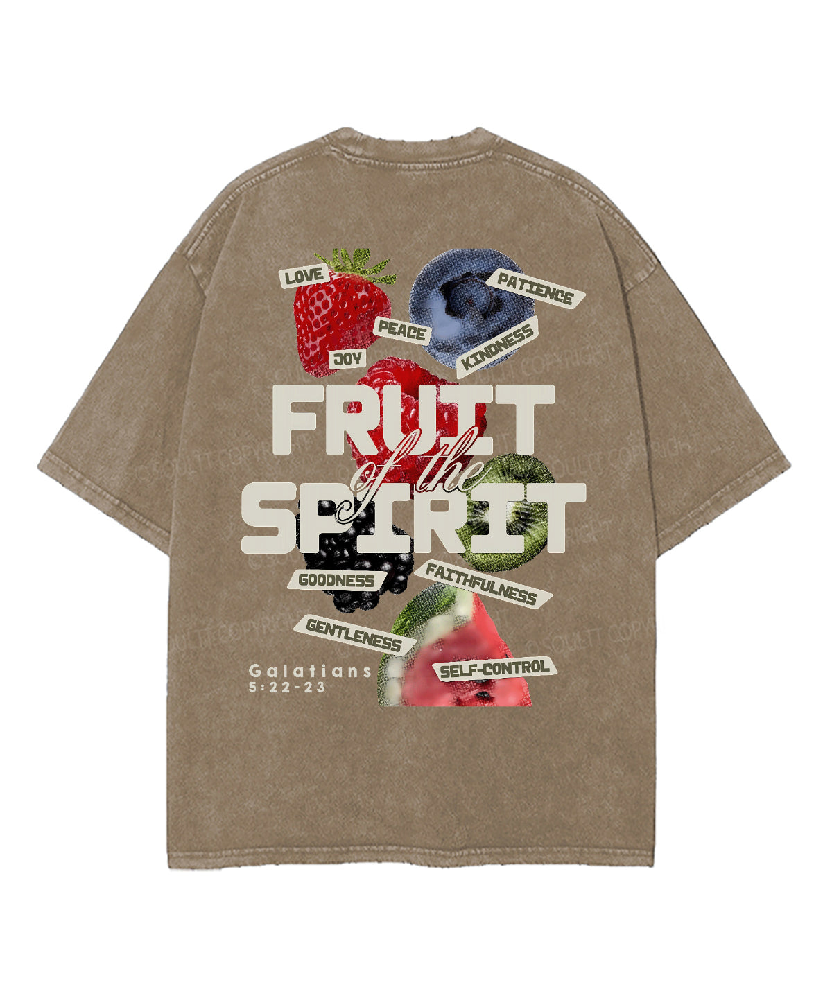 Fruit Of The Spirit Double Sided Unisex Washed Christian T-shirt