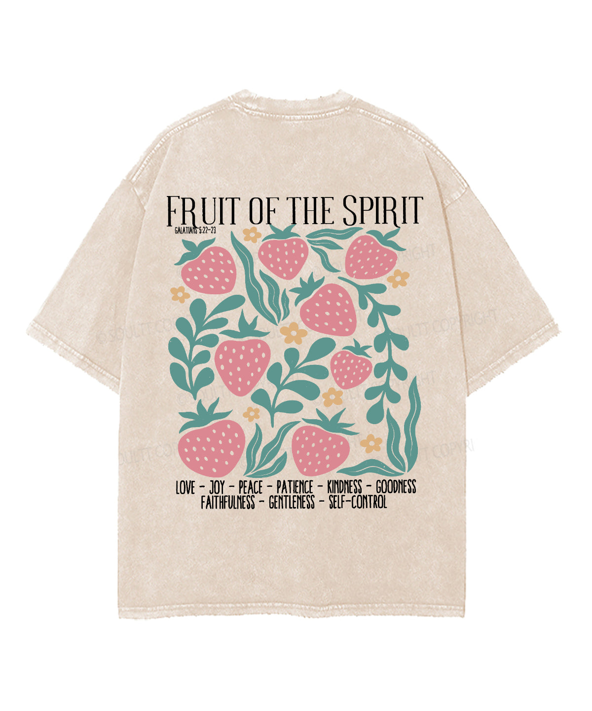 Fruit Of The Spirit Double Sided Unisex Washed Christian T-shirt