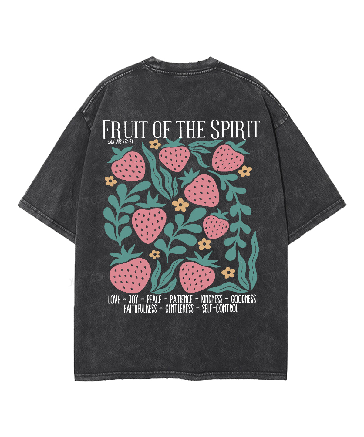 Fruit Of The Spirit Double Sided Unisex Washed Christian T-shirt