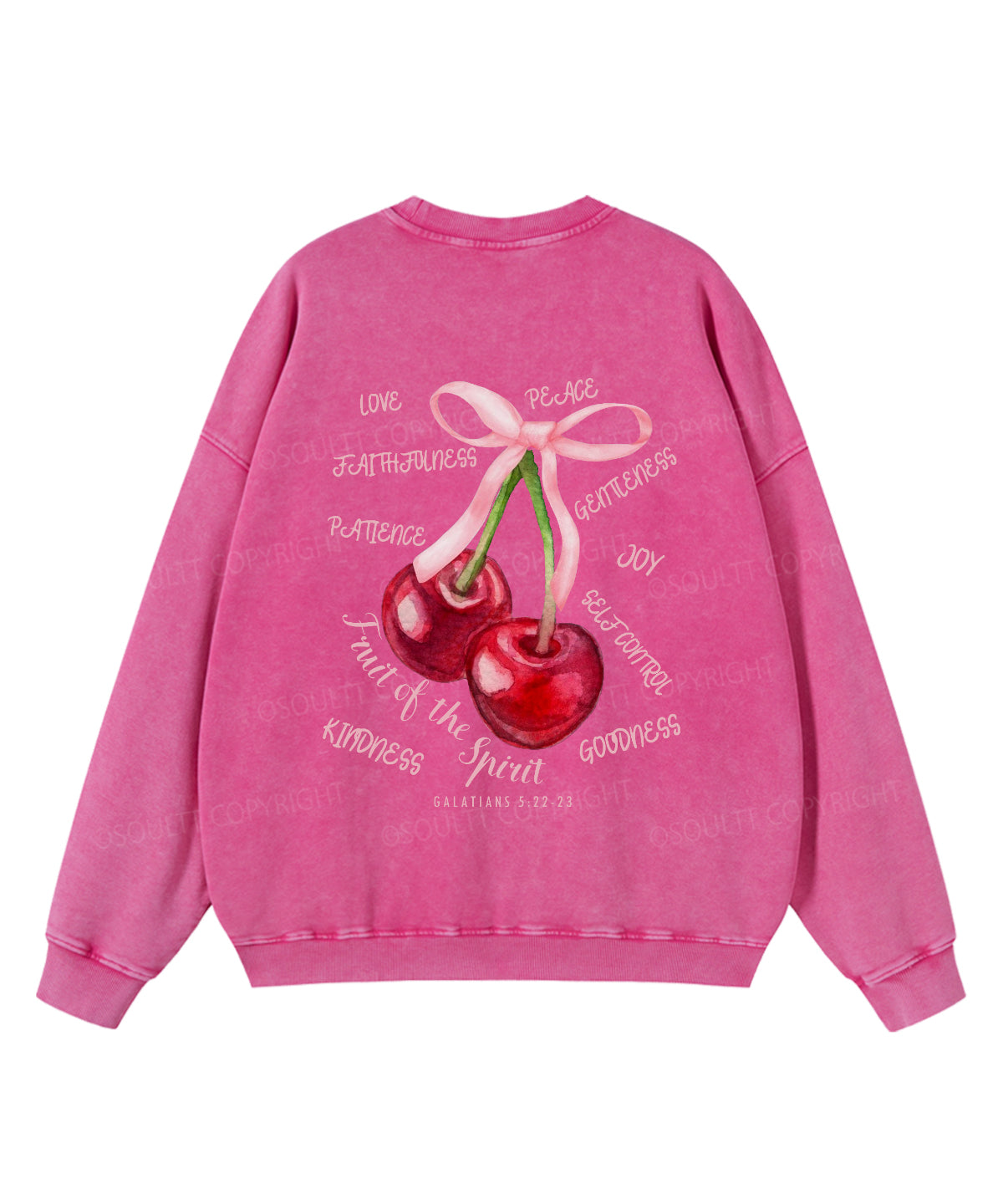 Fruit Of The Spirit Double Sided Washed Christian Sweatshirt