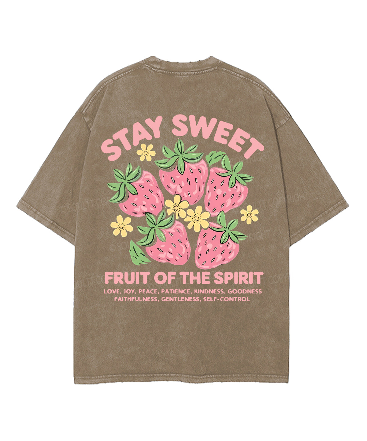 Fruit Of The Spirit Double Sided Unisex Washed Christian T-shirt
