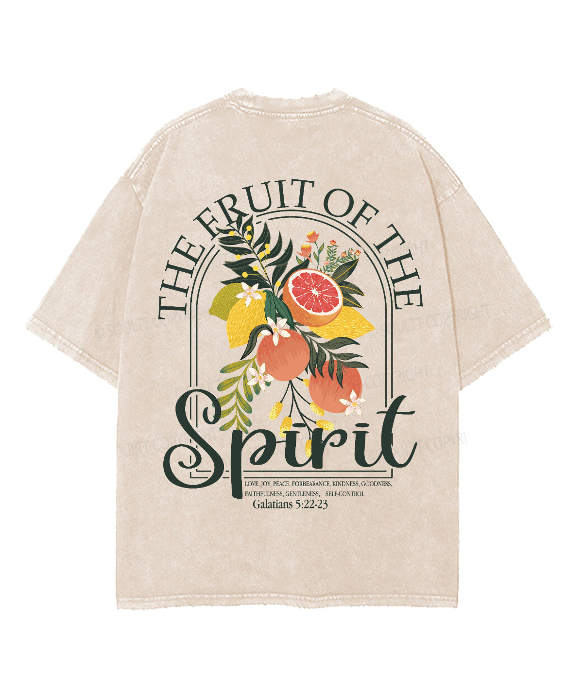 The Fruit Of The Spirit Double Sided Unisex Washed Christian T-shirt