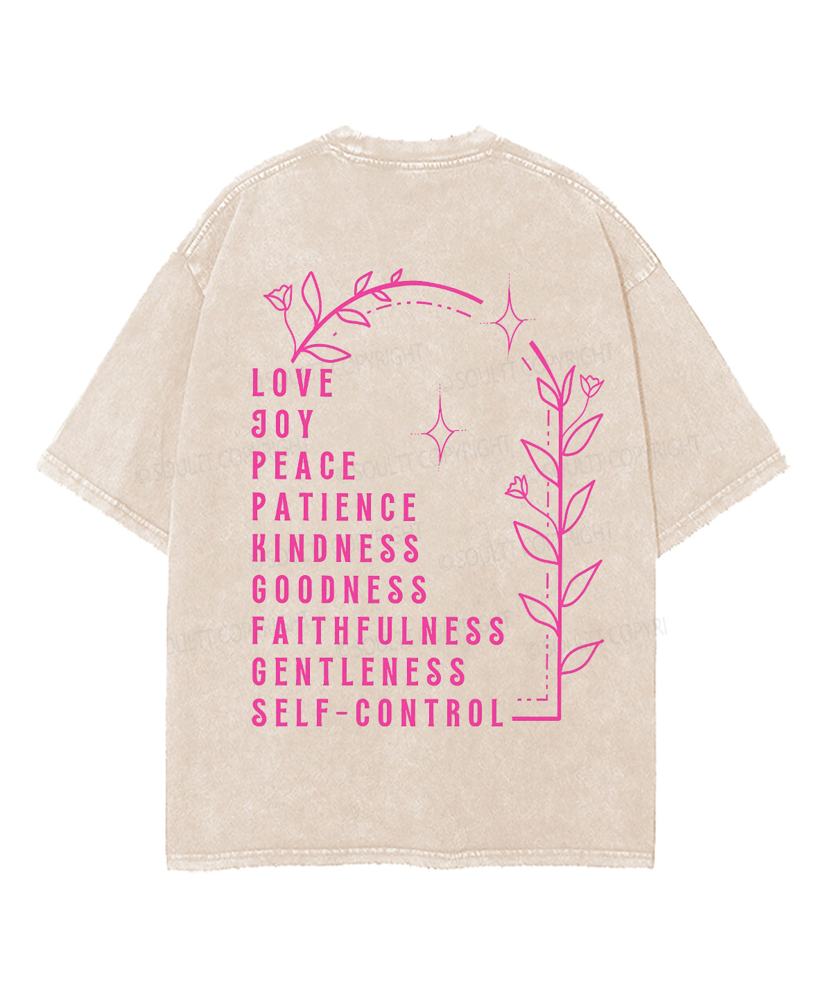 Fruit Of The Spirit Double Sided Unisex Washed Christian T-shirt