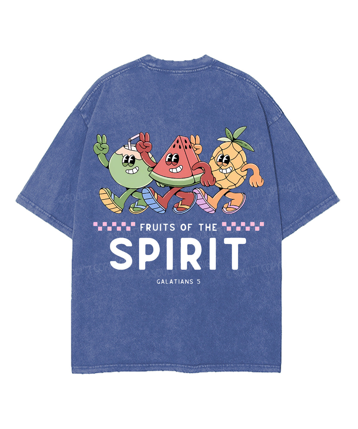 Fruit Of The Spirit Double Sided Unisex Washed Christian T-shirt