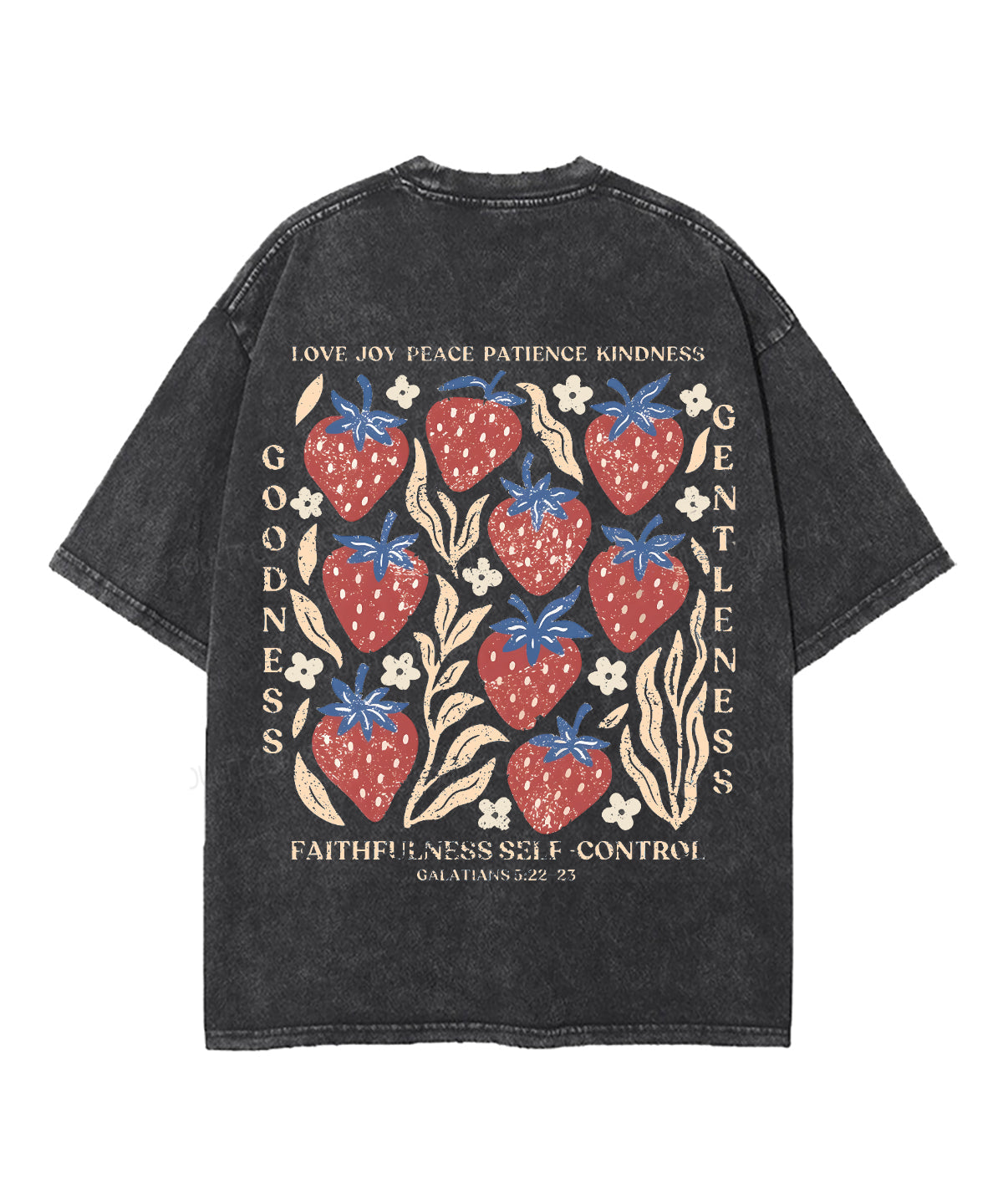 Fruit Of The Spirit Double Sided Unisex Washed Christian T-shirt