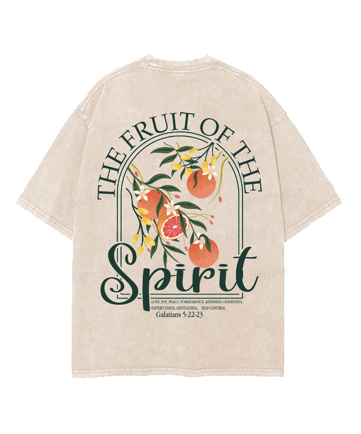 The Fruit Of The Spirit Double Sided Unisex Washed Christian T-shirt