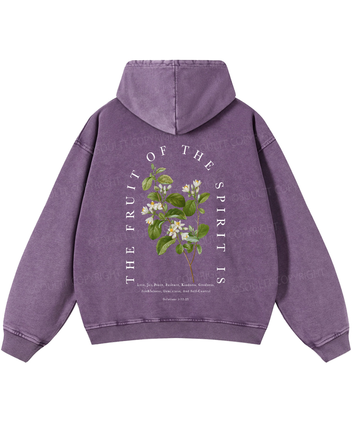 Fruit Of The Spirit Double Sided Washed Christian Hoodie