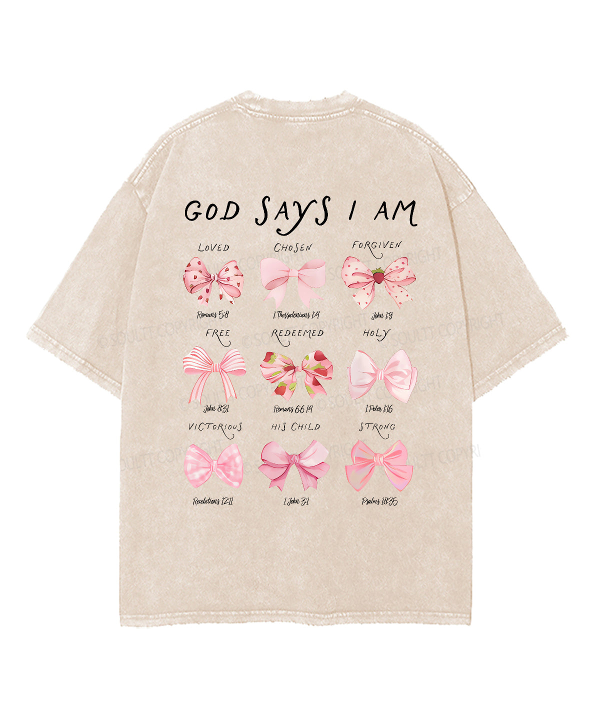 God Says I Am Double Sided Unisex Washed Christian T-shirt