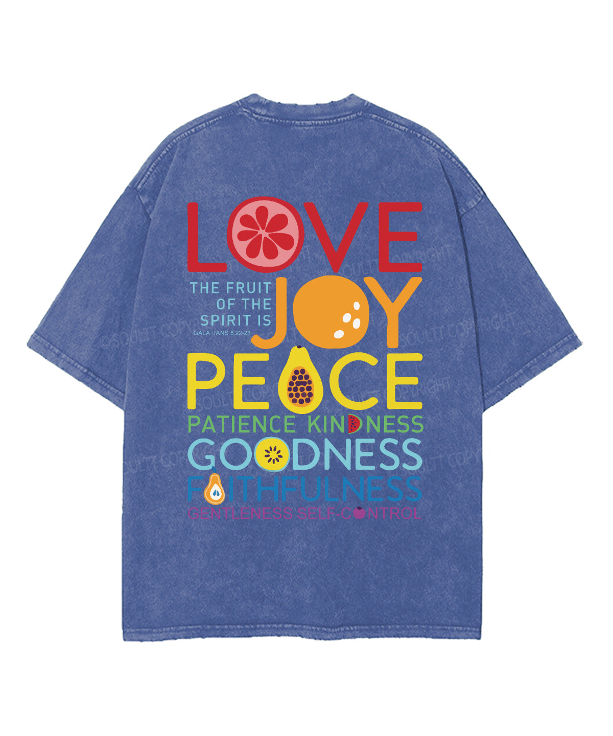 The Fruit Of The Spirit Double Sided Washed Christian T-shirt
