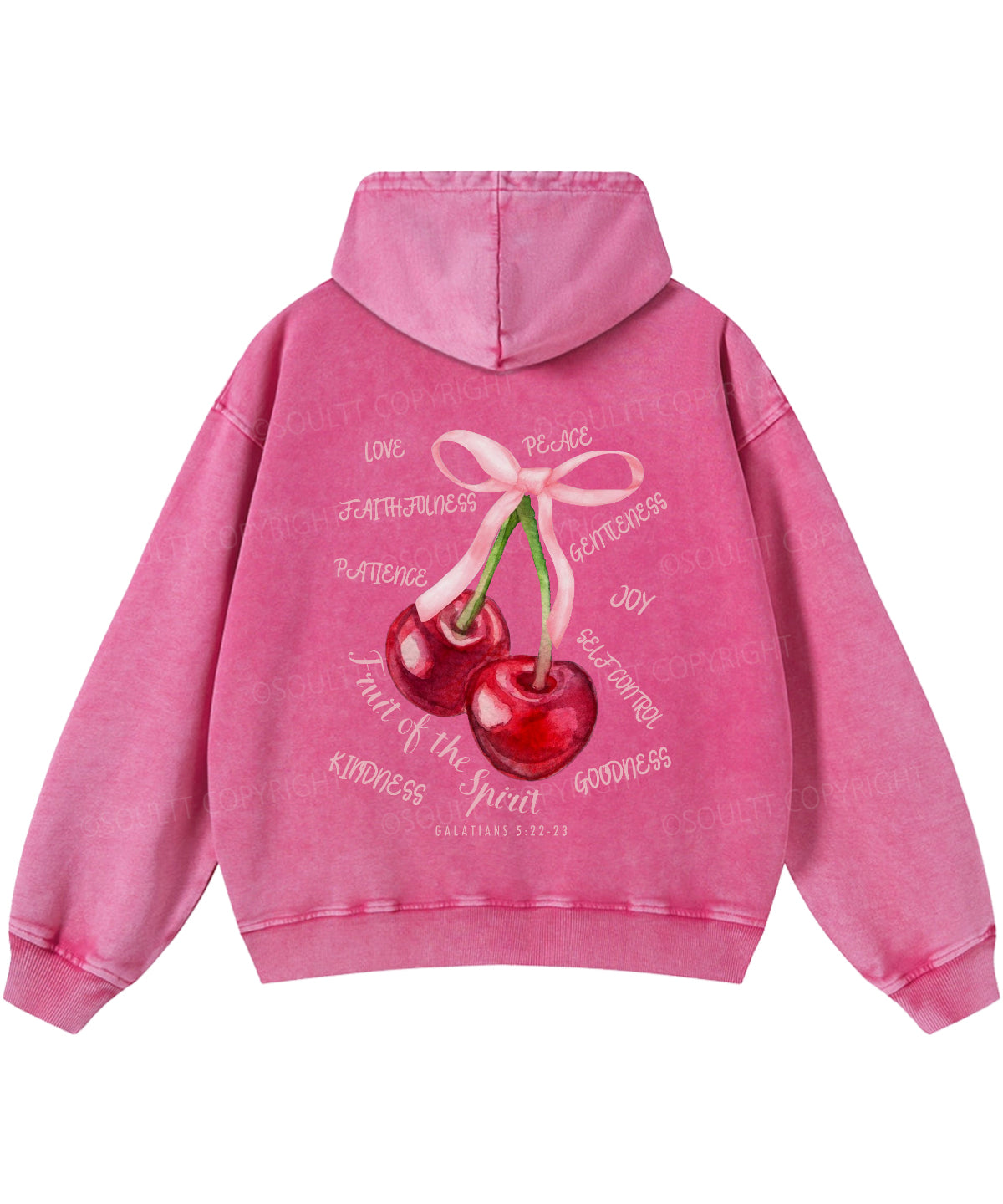 Fruit Of The Spirit Double Sided Washed Christian Hoodie