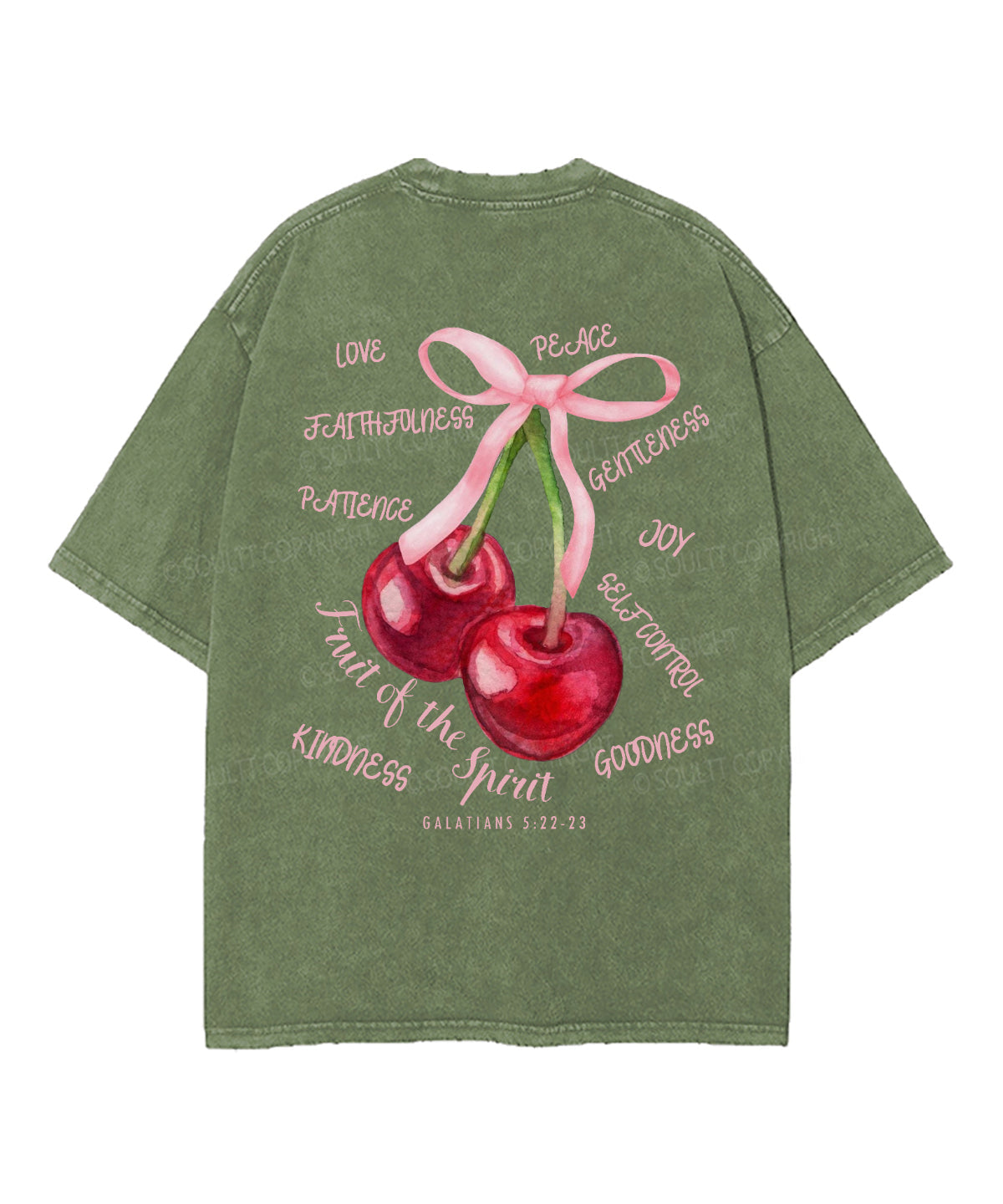 Fruit Of The Spirit Double Sided Washed Christian T-shirt