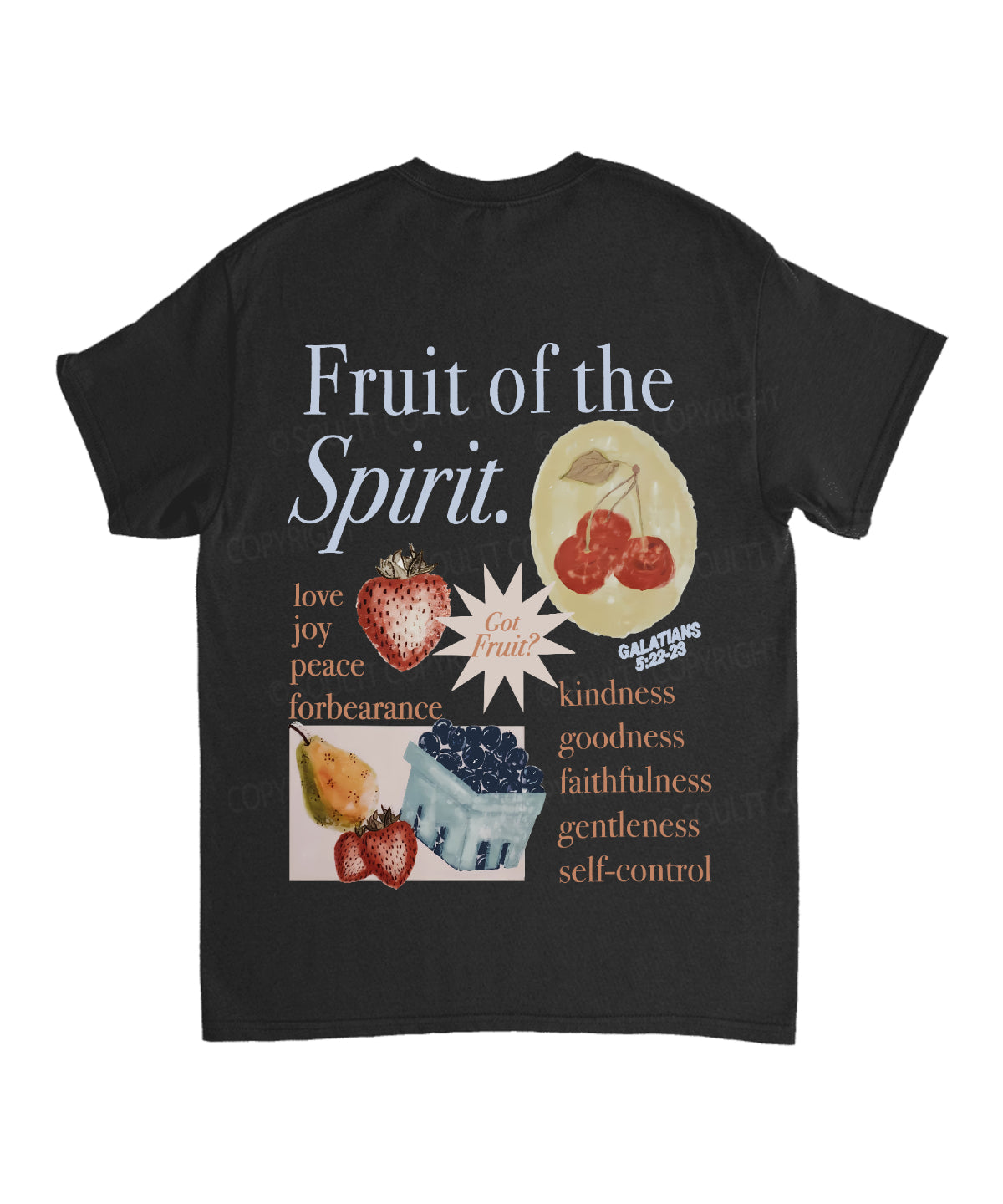 Fruit Of The Spirit Double Sided Unisex Cotton Christian T-Shirt